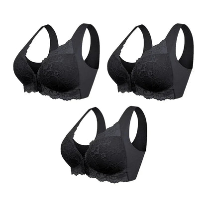 armoirè - (3er-Pack) Bezdrátový Push-Up BH s předním zapínáním