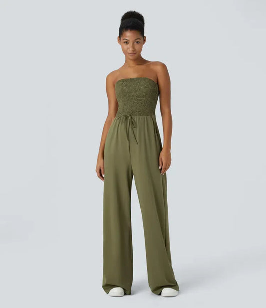 Armoirè – Jumpsuit bez zadního dílu s kapsami.