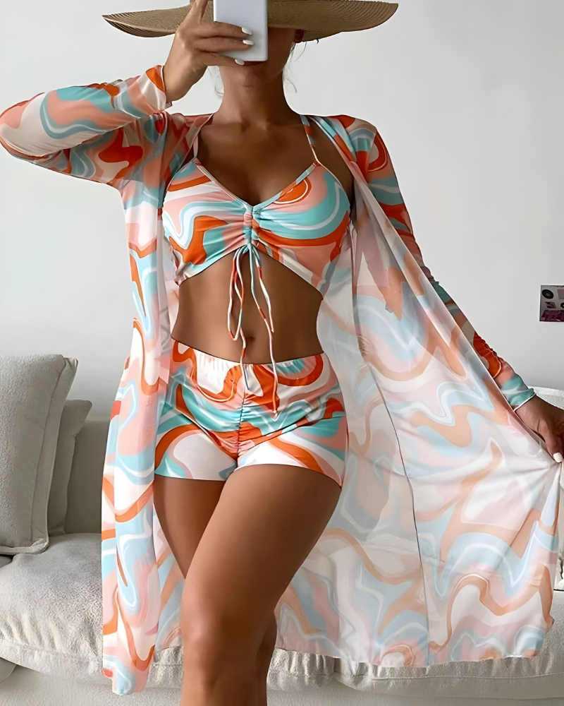 Armoirè | Stylový třídílný bikini set