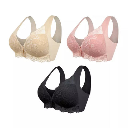 armoirè - (3er-Pack) Bezdrátový Push-Up BH s předním zapínáním