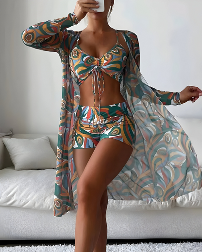 Armoirè | Stylový třídílný bikini set