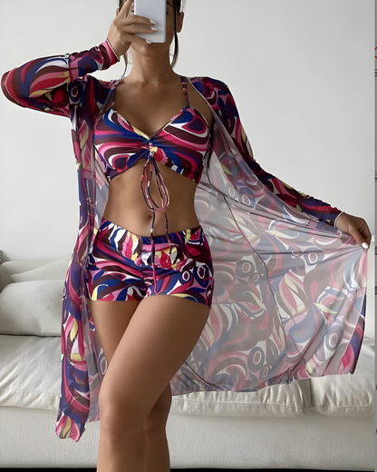Armoirè | Stylový třídílný bikini set