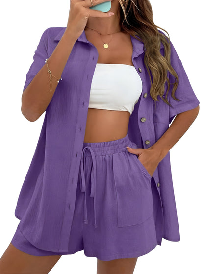 Armoirè | Vzdušný Co-Ord set s blůzou a šortkami
