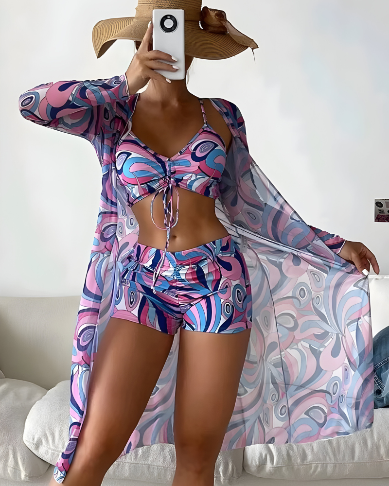 Armoirè | Stylový třídílný bikini set