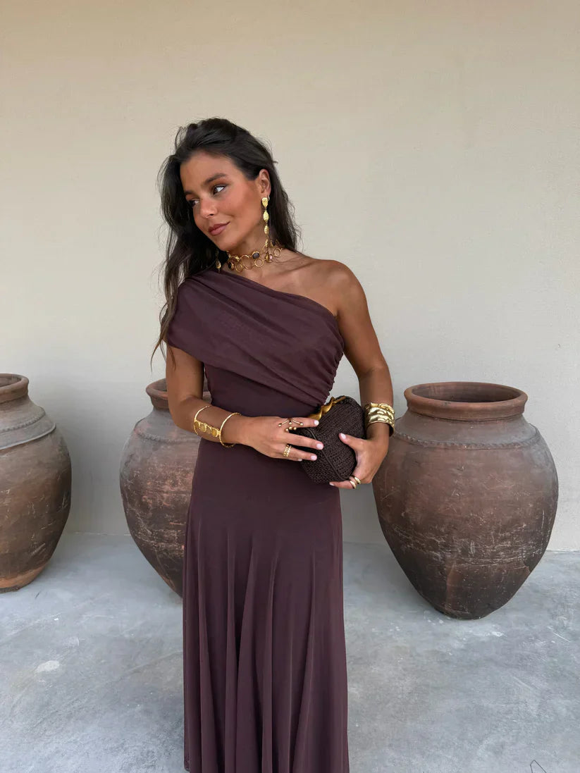 armoirè - Elegantní maxi šaty bez ramínek