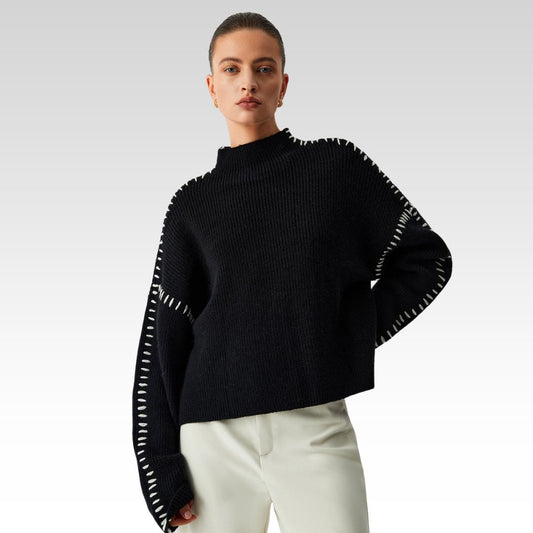 Armoirè | Elegantní pletený svetr s kontrastními detaily