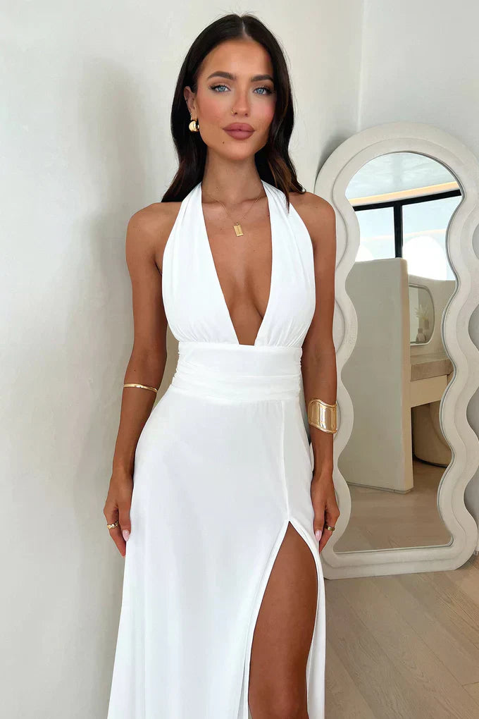 Armoirè - Ženské maxikleid s svůdným rozparkem