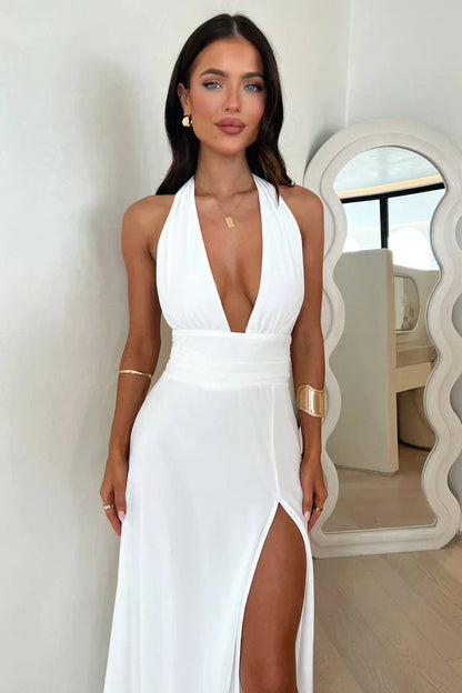 Armoirè - Ženské maxikleid s svůdným rozparkem