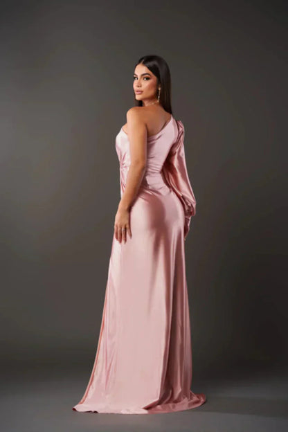 Armoirè - Elegantní maxi šaty s rozparkem