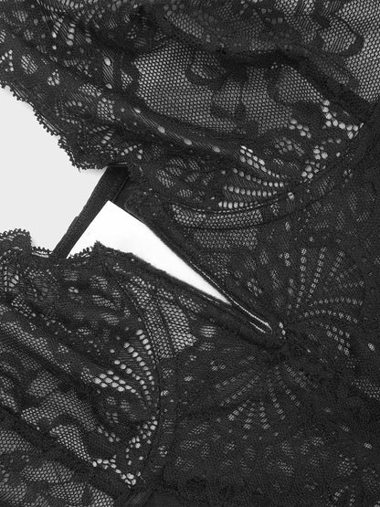Armoirè Luxusní krajkový bodysuit s hlubokým V-výstřihem